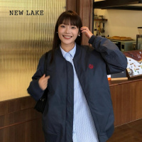 NEW LAKE初秋棒球服外套女春秋款2024新款美式复古工装飞行夹克上衣潮