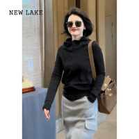 NEW LAKE港风御姐范基础百搭插肩袖修身卫衣帽衫外套女士2024长袖纯色夹克