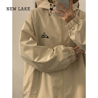 NEW LAKE酒红色朱雀防水冲锋衣外套女春棒球服夹克宽松大码户外登山服