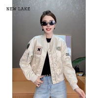 NEW LAKE春秋棒球服外套女短款2024新款早秋小个子看女装飞行员夹克