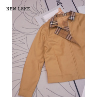 NEW LAKESweet花茗复古立领保暖外套女2024新款设计感夹克百搭上衣女
