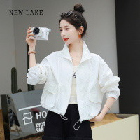 NEW LAKE短款薄外套女夏季新款户外遮阳2024糖果色棒球服宽松长袖上衣夹克