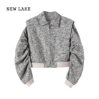 NEW LAKE早小香风外套女2024新款小个子高级感休闲百搭夹克短上衣