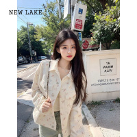 NEW LAKE小熊印花牛仔外套女2024春季今年流行漂亮甜美休闲短夹克上衣