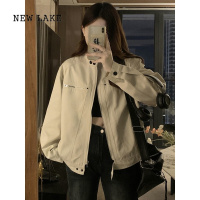 NEW LAKE工装外套女短款2024春秋新韩系小个子高级感百搭休闲夹克上衣