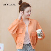 NEW LAKE轻薄外套女2024夏季新款宽松夹克户外遮阳短款棒球服长袖韩版上衣