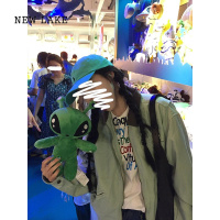 NEW LAKE大码港风复古高街翻领牛仔外套女初秋新款宽松设计感工装夹克上衣