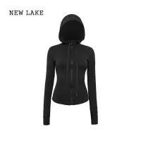 NEW LAKE瑜伽服女上衣运动夹克防晒外套磨毛连帽Define健身帽衫