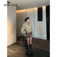 NEW LAKE Store 汉南洞街头 美式复古磨毛工装夹克外套半身裙套装女秋