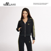NEW LAKE白小鱼原创美式辣妹风修身显瘦短款开衫运动夹克外套女春秋新款