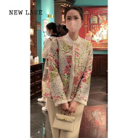 NEW LAKE2024春秋新中式国风唐装上衣气质高端小香风汉元素提花外套女夹克