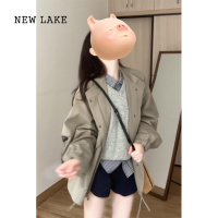 NEW LAKE美式复古英伦风工装外套女春oversize设计感小众休闲风衣夹克