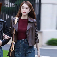 NEW LAKE港味复古皮衣外套女短款春秋新款时尚百搭皮夹克小个子气质上衣服