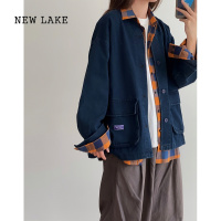 NEW LAKE9TH牛日系仔服夹克 长袖宽松短款外套慵懒风上衣休闲男女2024春秋