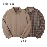 NEW LAKE原创设计两面穿棒球服女春秋新款情侣外套ins潮美式复古飞行夹克