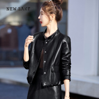 NEW LAKE海宁小皮衣外套女短款春2024新款高端显瘦机车美拉德皮衣夹克