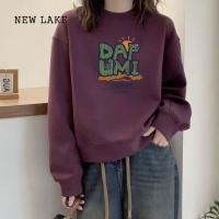 NEW LAKE高端卫衣女新款春季时尚圆领宽松显瘦短款百搭套头长袖外套女