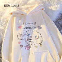 NEW LAKE日系纯棉连帽卫衣玉桂狗可爱女装新款美式韩版加绒加厚上衣潮