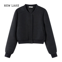 NEW LAKE羊城故事 经典灰色简约宽松卫衣女2024新款遮肉显瘦连帽上衣