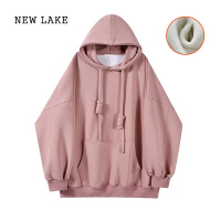 NEW LAKE小云米粉色慵懒风初秋卫衣女款小个子韩系上衣2024外套显瘦女