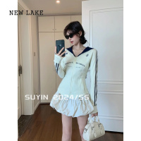 NEW LAKE苏音SUYIN 学院风修身拉链式印花连帽卫衣女松紧腰甜美花苞半身裙