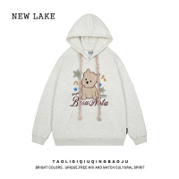 NEW LAKE日系奶fufu毛绒小狗卫衣女小个子休闲百搭甜美风情侣帽衫外套