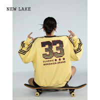 NEW LAKEICH MODE 美式运动训练服球衣女复古国潮牌宽松圆领卫衣上衣
