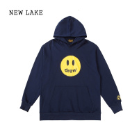 NEW LAKE美潮drew笑脸卫衣女2024新款宽松纯棉情侣长袖连帽加绒外套男