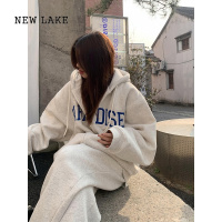 NEW LAKE一只土狗/上衣外套oversize开衫连帽加绒卫衣女宽松慵懒风