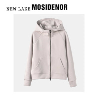 NEW LAKE宝娜家-[双拉链帽衫]简约气质三层液态空气棉外套女卫衣秋款667