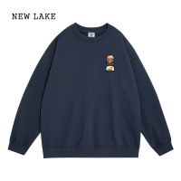 NEW LAKE玫瑰的故事刘亦菲同款美式简约印花圆领卫衣女宽松百搭情侣上衣服