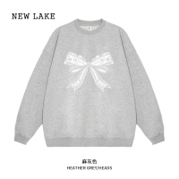 NEW LAKEPeach Shop芭蕾风蝴蝶结圆领卫衣2024新款女小众百搭上衣