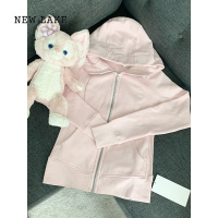 NEW LAKE粉色修身卫衣外套女春2024新款瑜伽运动上衣早初穿搭套装