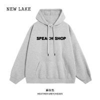 NEW LAKE桃气商店 美式高街字母连帽卫衣男女百搭情侣装带帽长袖宽松外套
