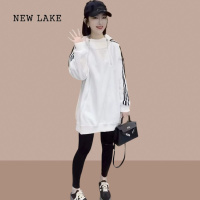 NEW LAKE2024季新款女士卫衣加绒加厚中长款遮屁股上衣大码女装