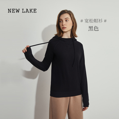 NEW LAKE德绒玻尿酸帽衫]女士保暖卫衣外套时尚休闲宽松柔软打底