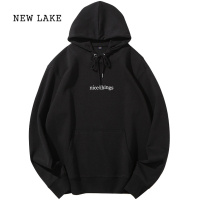 NEW LAKEiu李知恩同款冬装卫衣韩系学生宽松BF风李沁连帽休闲极简风外套女