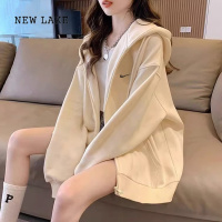 NEW LAKE耐‍克顿卫衣女士春2024新款小个子宽松休闲开衫连帽外套