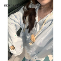 NEW LAKE黎帮主的风格店甜美可爱可拆卸小熊连帽卫衣女波点开衫外套潮
