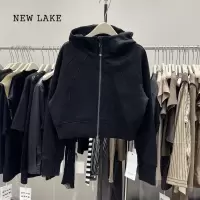 NEW LAKE即墨连帽短卫衣外套女春秋2024新款小个子高级感显瘦运动开衫上衣