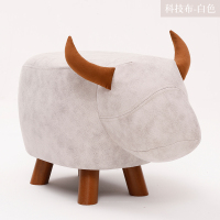 皇豹时尚创意小牛儿童动物换鞋凳实木沙发凳板凳家用脚凳矮凳小木凳子