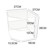 皇豹厨房锅架竖放二层多层家用放锅架子转角橱柜内分层置物架锅具收纳置物架