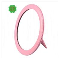 皇豹台式嫁妆陪嫁台镜皮质婚嫁娘家传统高清圆镜子折叠红色化妆镜新人化妆镜