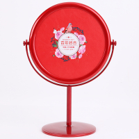 皇豹结婚用品新娘陪嫁嫁妆新人订婚婚房装饰梳妆台化妆镜红色镜子一对