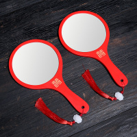 皇豹结婚镜梳套装中国风木镜子一对龙凤实木对梳子新娘化妆梳妆镜子化妆镜