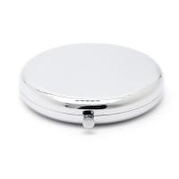 皇豹金属化妆镜 双面光亮纯色折叠便携小镜子玫瑰金随身手持金色镜