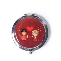 皇豹结婚陪嫁镜梳套装一对女方嫁妆实木金丝黑檀梳子镜子新娘化妆梳化妆镜