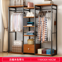 皇豹衣帽架简约衣柜落地家用简约现代卧室木质晾衣架衣服置物架衣帽柜衣帽架