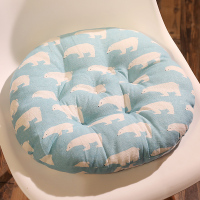 皇豹圆形坐垫垫子电脑坐椅垫办公室棉麻椅垫餐桌椅子四季加厚透气家用椅子