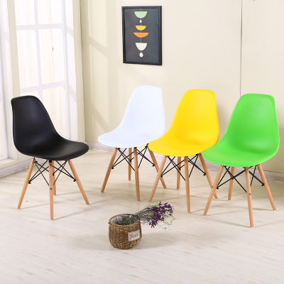 皇豹伊姆斯实木腿现代简约北欧设计椅咖啡创意时尚餐椅办公休闲椅子椅子